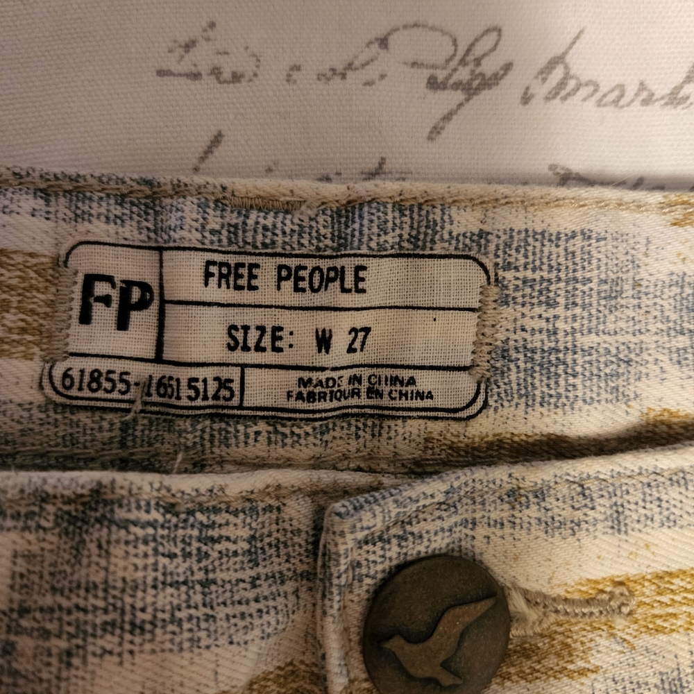 FREE PEOPLE STRIPED PANTS ANKLE ZIPPER SIZE 27 - Picture 4 of 4